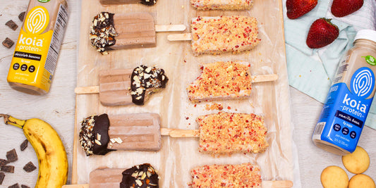 Koia Chocolate Banana & Strawberry Shortcake Popsicles