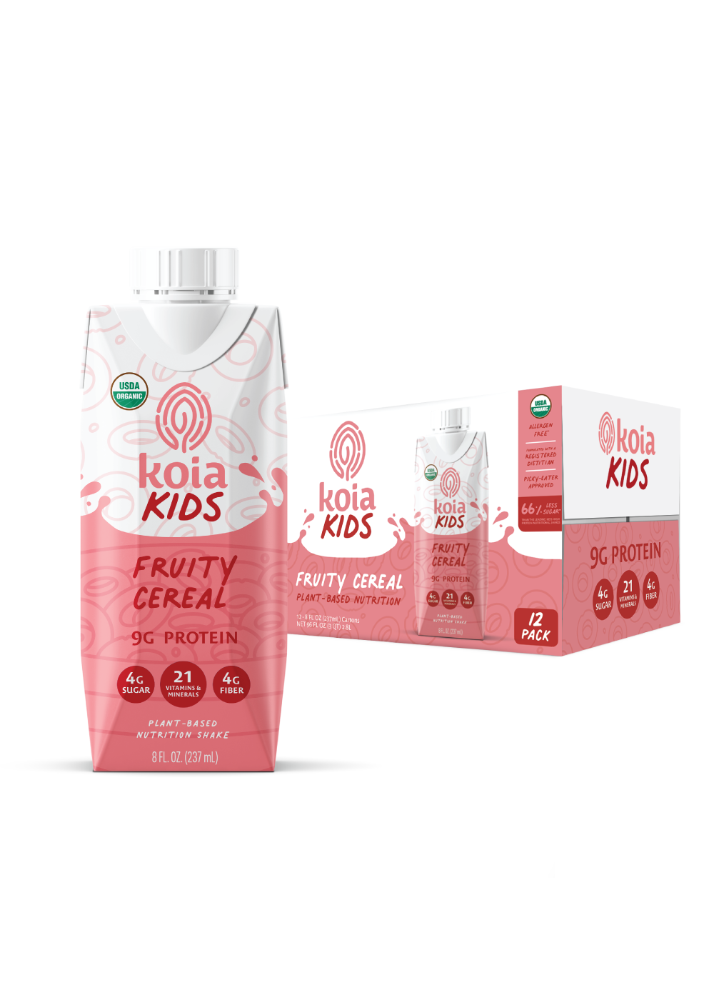 Koia Kids Tetra Fruity Cereal protein shake pack